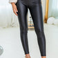 Faux Leather Zipped Detail Leggings