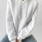 Cable Textured Casual Drawstring Hoodie