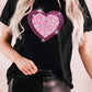 Glitter Heart Graphic Valentine Fashion T-shirt