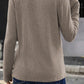Buttoned V Neck Ribbed Knit Top