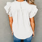 Smocked Ruffle Sleeve Blouse