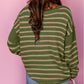 Stripe Drop Shoulder Casual Sweater