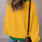 Color Block Patch Drop Shoulder Oversized Sweatshirt
