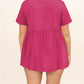 Solid Short Sleeve Flowy Plus Size Top