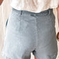Ruffled High Waist Flap Pockets Denim Shorts