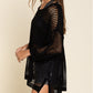 Fishnet Hollow-out Long Sleeve Beach Cover up