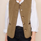 Side Pockets Buttoned Fleece Vest