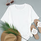 Round Neck Rolled Sleeve Plus Size T-shirt