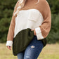 Color Block Tiered Knit Plus Size Sweater
