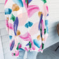 Brushstroke Graffiti Print Dolman Sleeve Blouse