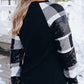 Sequin Plaid Patchwork Raglan Sleeve Top