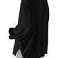 Exposed Seam Drop Shoulder Slit High Low Hem Sweatshirt