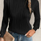 Textured Wavy Round Neck Long Sleeve Top