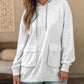 Double Flap Pocket Drawstring Hoodie