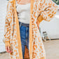 Knit Leopard Print Open Front Tunic Cardigan