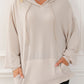 Corded Drop Shoulder Kangaroo Pocket Hoodie