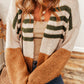 Colorblock Striped Open Cardigan