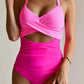 2-tone Crossed Cutout Backless Monokini
