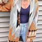 Gold Flame Aztec Graphic Open-Front Cardigan