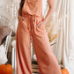 Pocketed Drawstring Wide Leg Overalls