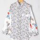 Boho Floral Bishop Sleeve Button Up Loose Shirt