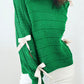 Bow Knot Cut Out Round Neck Loose Sweater