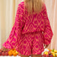 Geometric Print Top and Ruffled Shorts Set