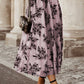 Floral Leaves Embroidered High Waist Maxi Skirt