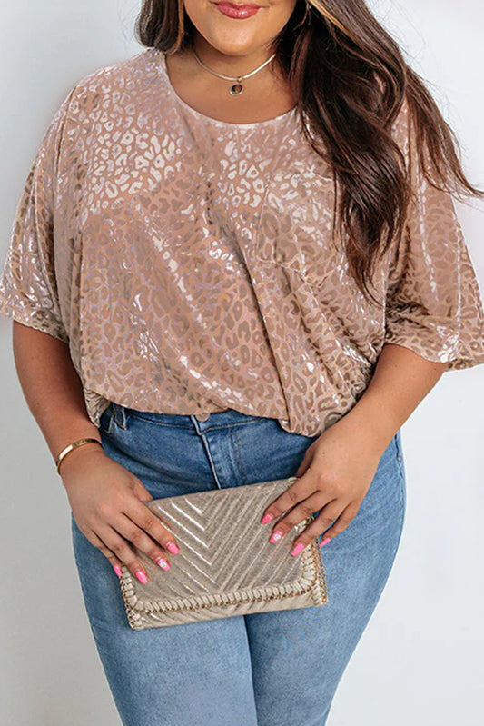 Leopard Print Plus Size T-shirt