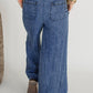 Plus Size Drawstring High Waist Straight Leg Jeans