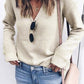 Ribbed Knit V Neck Sweater