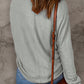 Fiery Solid Color Patchwork Long Sleeve Top