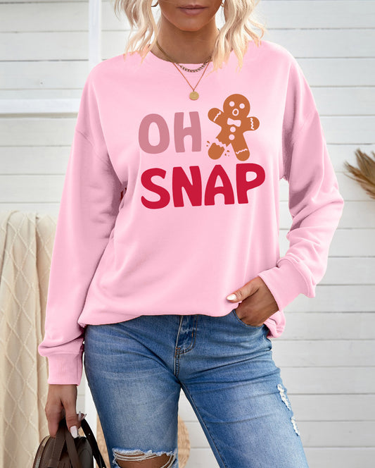 OH SNAP Gingerbread Man Christmas Pullover Sweatshirt