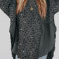 Raw Edge Leopard Patchwork Oversized Blouse