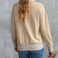 Ribbed Hem Snap Button Neckline Sweatshirt with Pocket