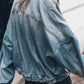 Metal Buttons Flap Pocket Drop Shoulder Denim Jacket