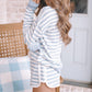 Long Sleeve Top Drawstring Shorts Lounge Set