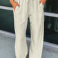 Striped Patchwork Drawstring Linen Pants