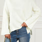 Expose Seam Turtle Neck Side Slit Oversized Sweater