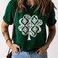 Aztec Clover Print Crew Neck T Shirt