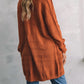 Open Front Textured Knit Cardigan with Pockets