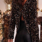 Sequin Long Sleeve Cutout Back Top
