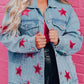 Sequin Star Flap Pocket Denim Jacket