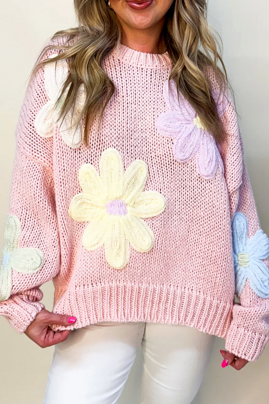 Petals & Threads Embroidered Floral Sweater