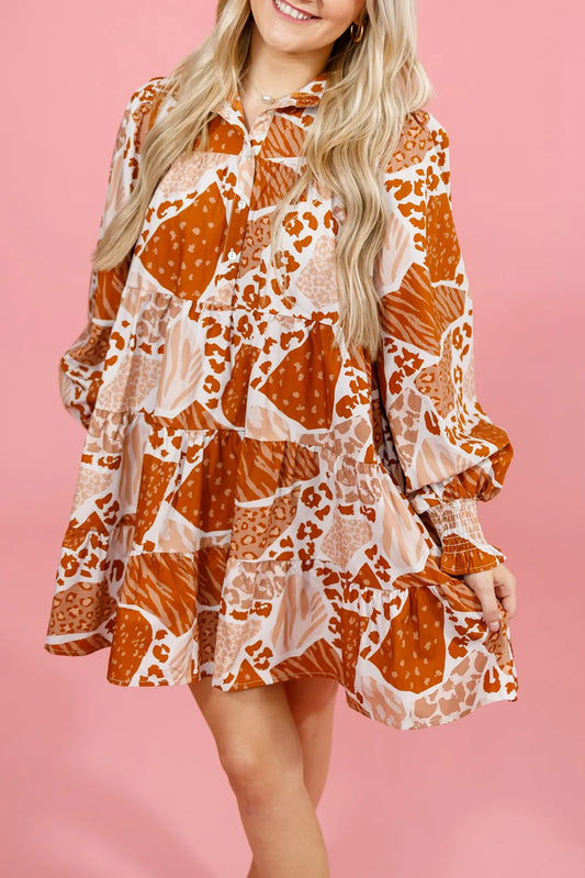 Multi Pattern Swing Dress