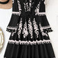 Plus Size Western Floral Print Fringed V Neck Dress