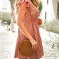 Ruffled Sleeves Drawstring Tunic Mini Dress