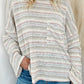 Striped Drop Shoulder Loose Long Sleeve Knit Top