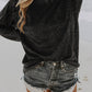 Mineral Washed Expose Seam Waffle Long Sleeve Top