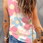 Floral Print Round Neck Sleeveless Top